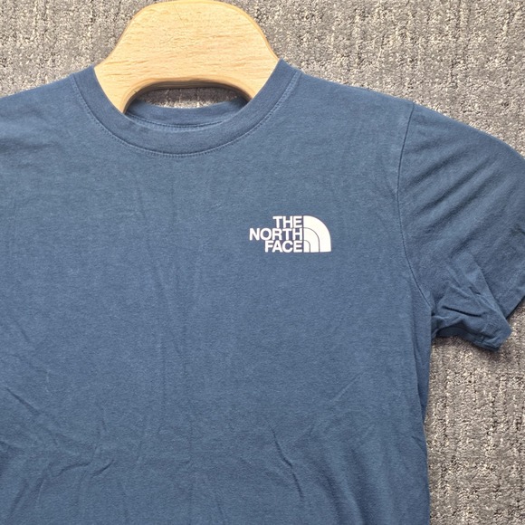 The North Face T-Shirt Womens Small Blue Never Stop Exploring Half Dome Logo T - Picture 2 of 10